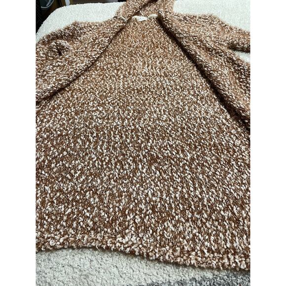 Poof Apparel Women's Large Fuzzy Open Cardigan Long Sleeve Sweater Hoodie orange - Picture 3 of 11